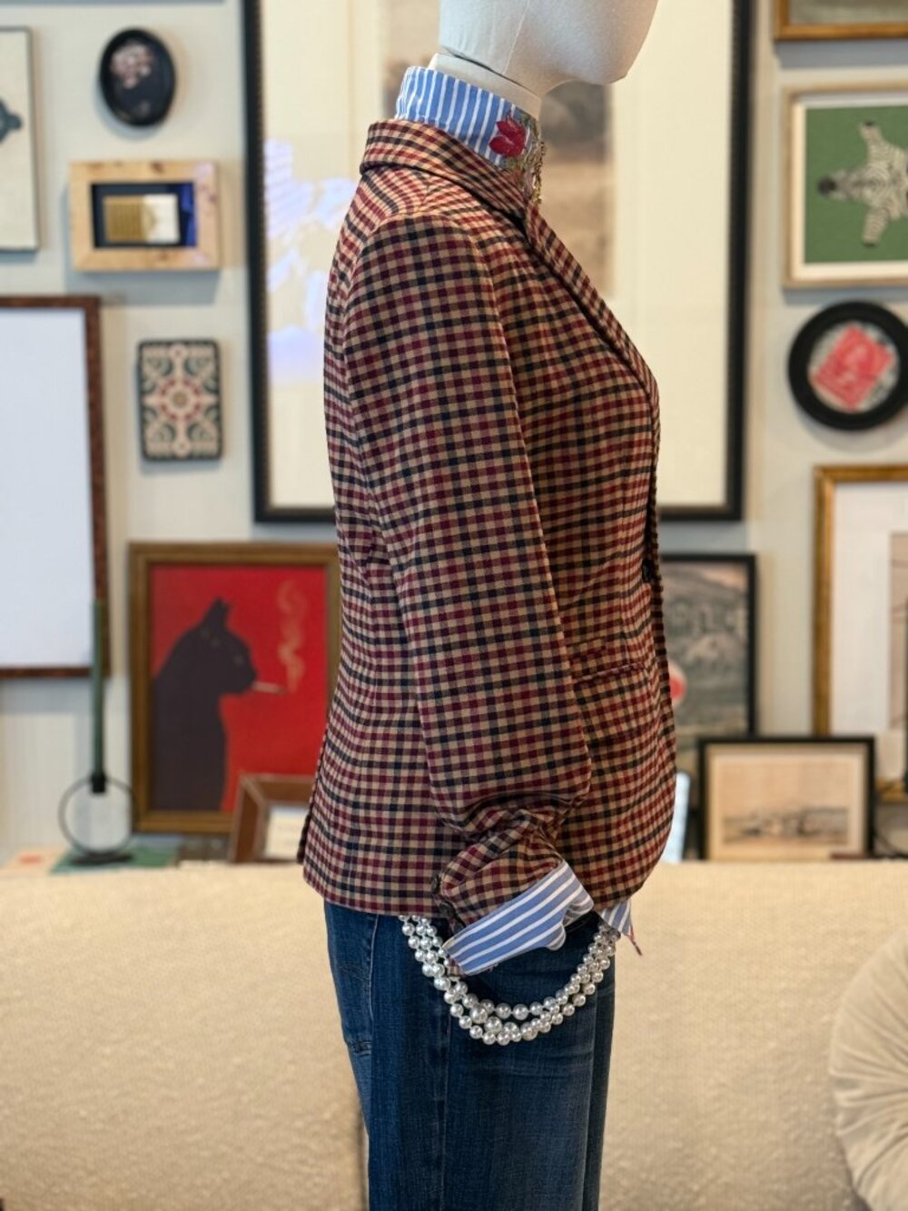 Merona Houndstooth Plaid tailored Blazer - Preppy Heritage Style - Picture 3 of 15